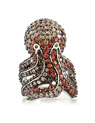 Tia Dalmas Octopus Cocktail Ring - Silver Tone