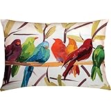 Manual Climaweave Indoor/Outdoor Decorative Throw Pillow, 24 X 18-Inch, Flocked Together