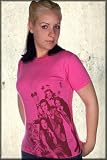 Tank Theory - Tank Theory Bunnies and Tiger Short Sleeve Tee Shirt in Fuchsia / Vintage Red