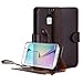 AceAbove Leather Wallet Cover with Hand Strap for Samsung Galaxy S6 Edge - Dark Brown