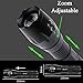 Veeki Zoomable Scalable LED Flashlight Cree-xml T6 Waterproof Flashlight 900 Lumen Cree XML T6 Tactical Torch Glim Lantern with 2* 18650 Rechargeable Battery and 18650 Channel Charger