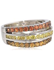 10k White Gold Shades of Yellow Sapphire Ring, Size 7