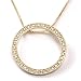 18kt Gold over Sterling Silver Pave White CZ Circle of Love Medium Pendant on 16in Box Chain