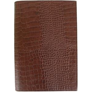 Chocolate Brown Cavallini Gigante Embossed Leather Journal