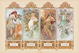 Mucha - 4 Seasons by unknown. Size 36.00 X 24.00 Art Poster Print