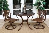 Coco Palm Swivel 3 Piece Slatted Dining Bistro Set