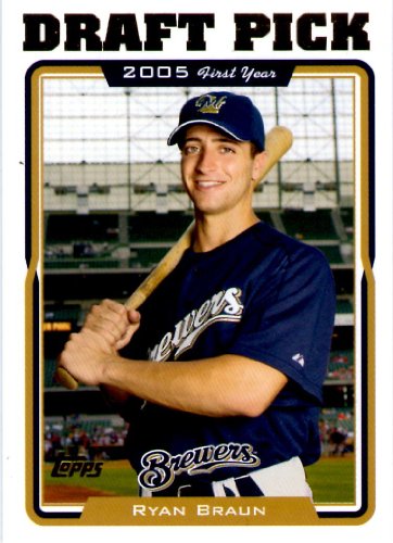 2005 Topps Update Baseball Card #313 Ryan Braun RC - Milwaukee Brewers (RC - Rookie Card / First Year Draft Pick)