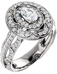 10K White Gold Oval Cut Diamond Ring -- LIFETIME WARRANTY
