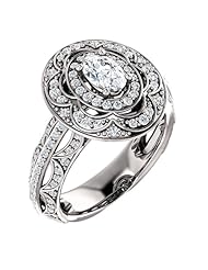 14K White Gold Oval Cut Diamond Ring -- LIFETIME WARRANTY