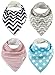 Baby Bandana Bibs by ZELDA MATILDA Extra Long Absorbent Adjustable Bib Made of Organic Cotton and Fleece, for Teething Drool and Feeding - A Must Buy To Keep Baby's Clothes and Neck Dry (4 Pack)