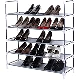Songmics 5 Tiers Utility Shoe Rack Non-woven Fabric Shoe Storage Organizer Cabinet Tower ULSR05G