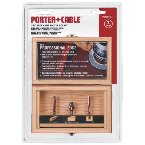 Best Price Porter Cable PCRBS03 Laminate Trimmer Router Bit Set 3-Pieces