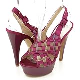 Wild Diva Merry01 Platform Pumps Purple Satin