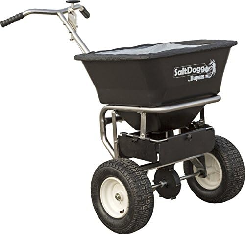 SaltDogg WB201G Professional 100 lb Capacity Walk Behind Broadcast Salt Spreader, Stainless Steel Frame