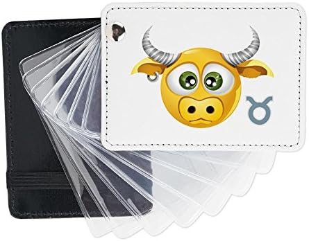 Truly Teague Leather Card Holder Wallet Smiley Face Zodiac Taurus
