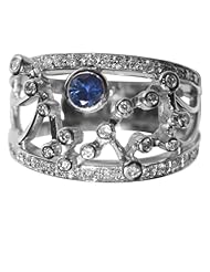 Collection "Constellation Aquarius", 18k White Gold, Sapphire, Natural White Diamonds