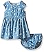 Calvin Klein Baby Girls' Butterfly Print Chambray Dress and Panty, Blue, 3-6 Months