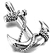 IINBLUE Anchor Necklace for Men Women Stainless Steel Pendant Sailor Nautical Navy Anchor Cross Style Jewelry Friends Birthday Gift with 23 Inches Chain (silver color)