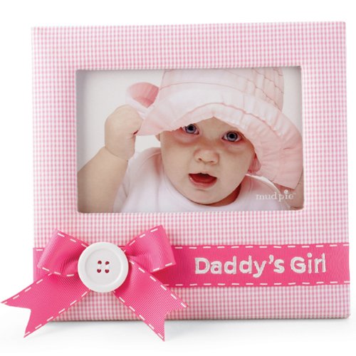Mud Pie Baby Little Princess Pink Gingham Photo Frame, Daddy's Girl