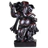 Dark Cherry Finish Dancing Ganesh Statue