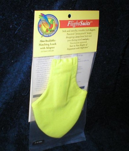 VOS MARIE & GRAND ECLECTUS PARROT AVIAN FASHIONS FLIGHTSUIT WITH LINERS YELLOW