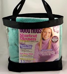 Clear Tote Bag with Interior Pocket and Zipper Closure (Black)