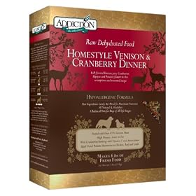 Addiction Raw Dehydrated Dog Food, Homestyle Venison and Cranberry, 2lbs by Addiction Pet Foods