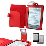 Forefront Cases NEW KINDLE 4 Red Leather Case Cover with LED NIGHT READING LIGHT For New Amazon Kindle 4 / Wi-Fi 6