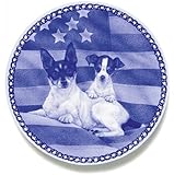IMAGE OF Fox Terrier -Toy & Puppy: Danish Blue Porcelain Plate