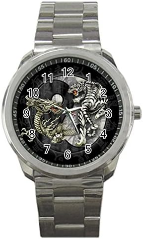 Tiger Dragon Yin Yang Metal Watch