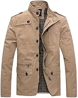 WantDo Men's Outercoat Jacket Solid Cotton Fashion