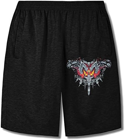 Imperfect world men's Dragon with sword shorts black
