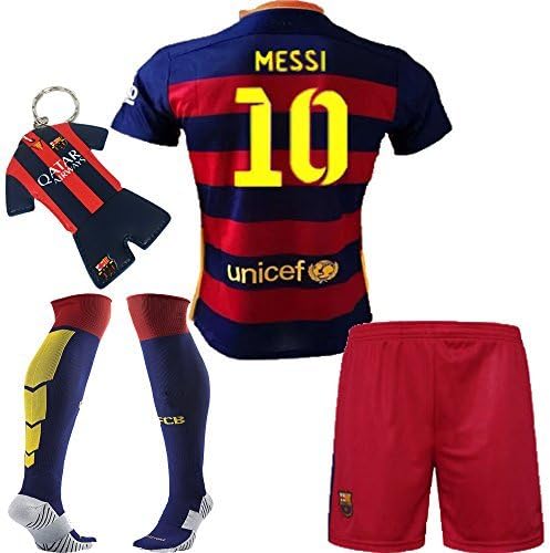 FC Kids 2015-2016 #10 Home Football Soccer Jersey Sportswear Polo Shirt &amp; Short &amp; Sock FOR 3-14 Years Kids (3-4 Years)