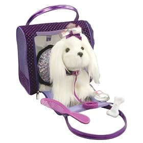 Pucci Pups Diva Maltese in Carrier Bag - Purple by Battat