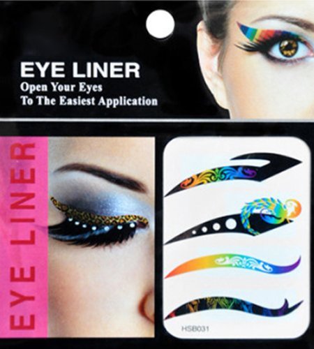 Easter Gifts 4 pairs of Fashion Rainbow Color Temporary Eyes Stickers Tattoos Transferable Eyeshadow Eyeliner