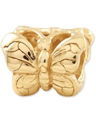 Sterling Silver Gold plated Reflections Butterfly Bead