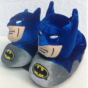  Warner Brothers Batman Dc Comics Plush Soft Sock Top Slipper Shoes Comfy Warm Boy Size 5/6, Great for Halloween, Winter Gift