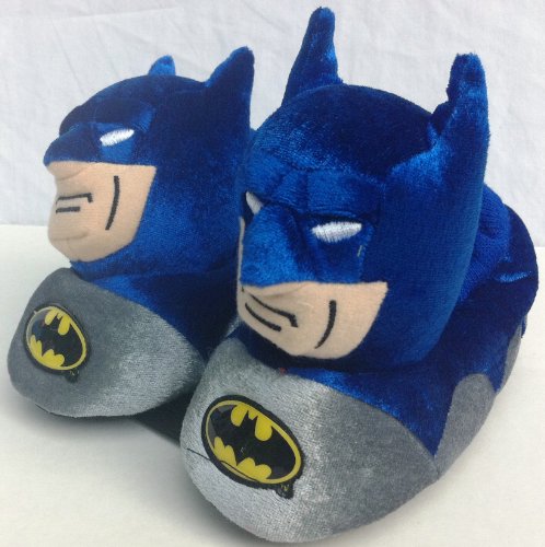 Warner Brothers Batman Dc Comics Plush Soft Sock Top Slipper Shoes Comfy Warm Boy Size 5/6, Great for Halloween, Winter Gift