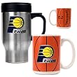 Indiana Pacers NBA Stainless Steel Travel Mug & Gameball Ceramic Mug Set - Primary Logo by Great American Products