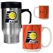 Indiana Pacers NBA Stainless Steel Travel Mug & Gameball Ceramic Mug Set - Primary Logo by Great American Products