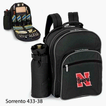 Nebraska Cornhuskers Insulated Picnic Backpack with Wine Duffel and Deluxe Service for 4