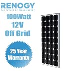 RENOGY 100 Watt 100w Monocrystalline Photovoltaic PV Solar Panel Module 12V Battery Charging