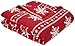 Amazon Brand – Pinzon Lightweight Cotton Flannel Duvet Cover - Full/Queen, Snowflake Bordeaux