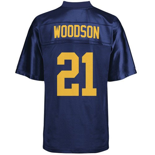 Green Bay Packers 21 Charles Woodson Blue NFL Jerseys Authentic Football Jersey Size 48-56 (Please Select the Size When You Order, Can Do Drop Shipping)