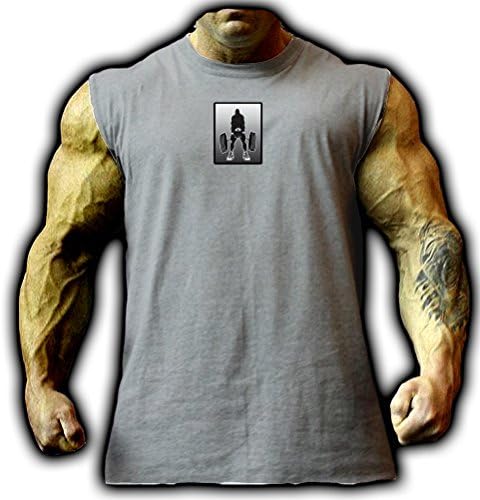 Weightlifting Sleeveless Deadlift Graphic Shirt (Sport Grey, Large)