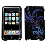 Apple Ipod Touch 2g / 3g Purple Blue Floral Snap-on Premium Cover Case