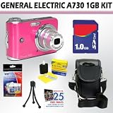 GE A730 7.0 MP Digital Camera (Pink) + 1GB Accessory Kit