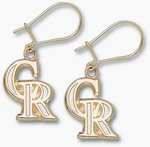 Buy Colorado Rockies 9 16 CR Dangle Earrings - 10KT Gold Jewelry by LogoArt
