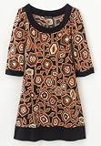 Stained Glass Flower Print Mod Dress