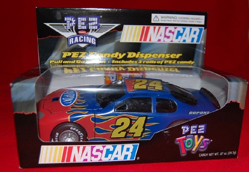 Jeff Gordon #24 Nascar Race Car Pez Dispenser with bonus Helmet Pez Dispenser - PEZ Candy Racing